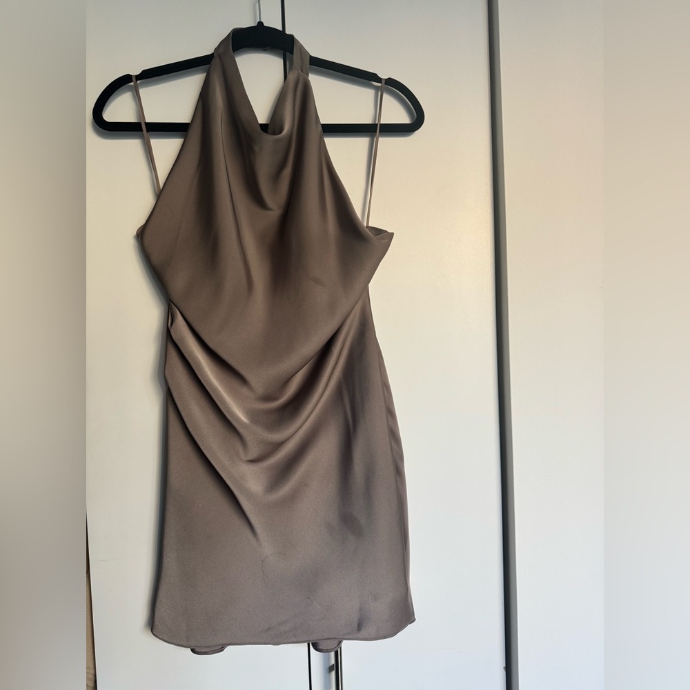 Aritzia Audience Satin Mini Halter Dress | Size 4